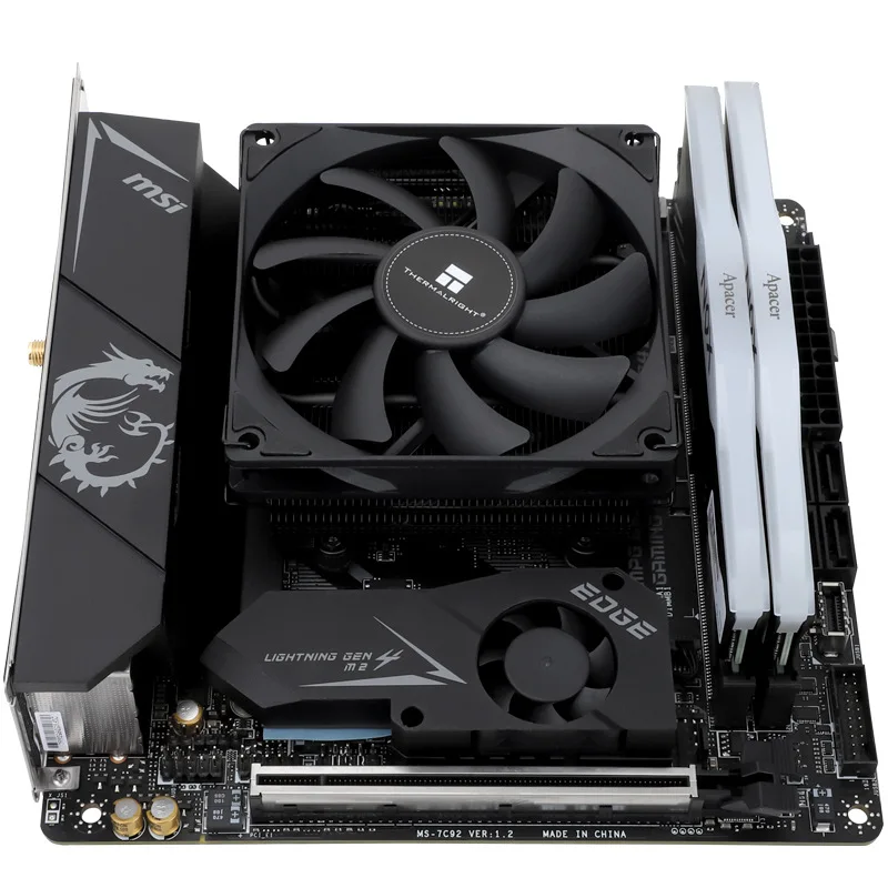 Low Profile 36mm CPU Cooler AXP90-X36, 4 Heat Pipes AGHP Technology, 92mm Fan for ITX/SFF/Server/Industrial PC