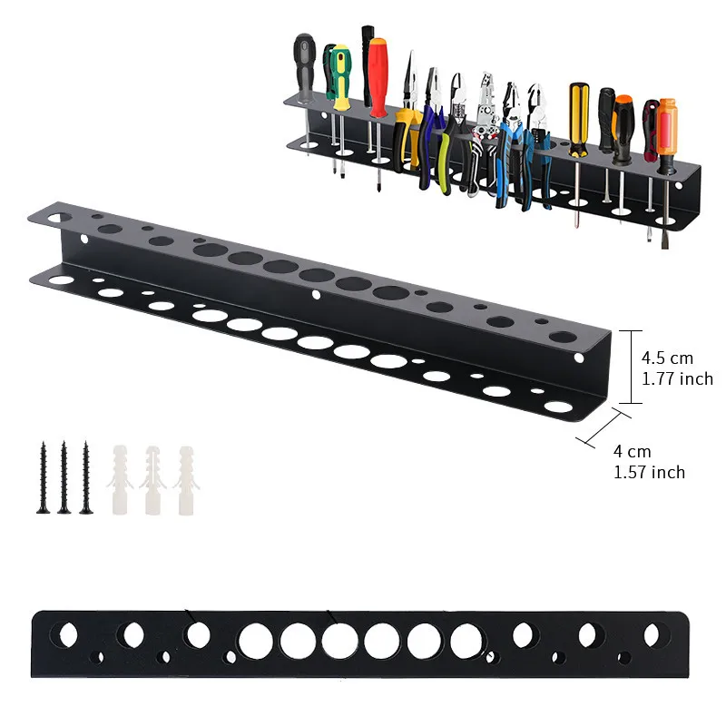 Screw tool holder storage rack, heavy duty wall-mounted manual toolbox, screwdriver storage box, storage space saving