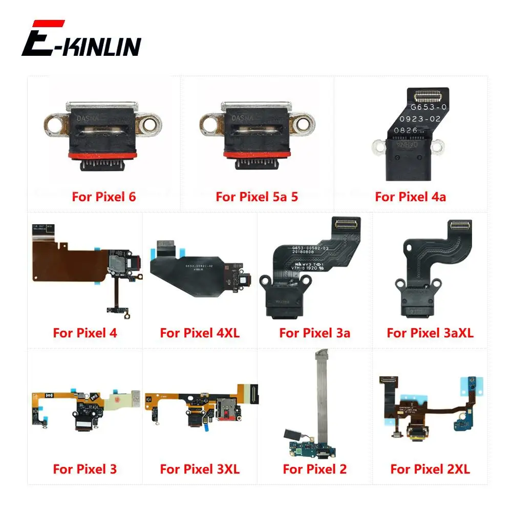 USB Charger Connector Port Plug Flex Cable For Google Pixel 2 3 3a 4 XL 4a 5 5a 6 7 Pro 6a Power Charging Dock Port Flex Parts image 2