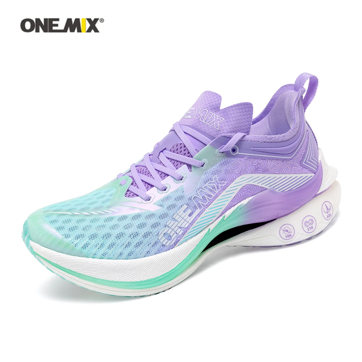 ONEMIX 2024 Professional Marathon Running Shoes for Men Anti-slip Ultra-light Rebound Athletic Carbon Plate Sport Shoes Sneakers