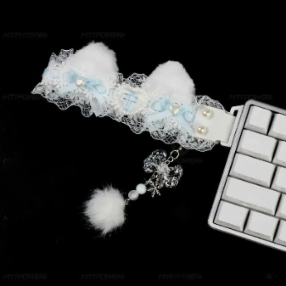 Keyboard Ribbon Customied Lace Handmade Keyboard Buckle Side Stripe Cute Creative Universal Type Mechanical Keyboard Accessories