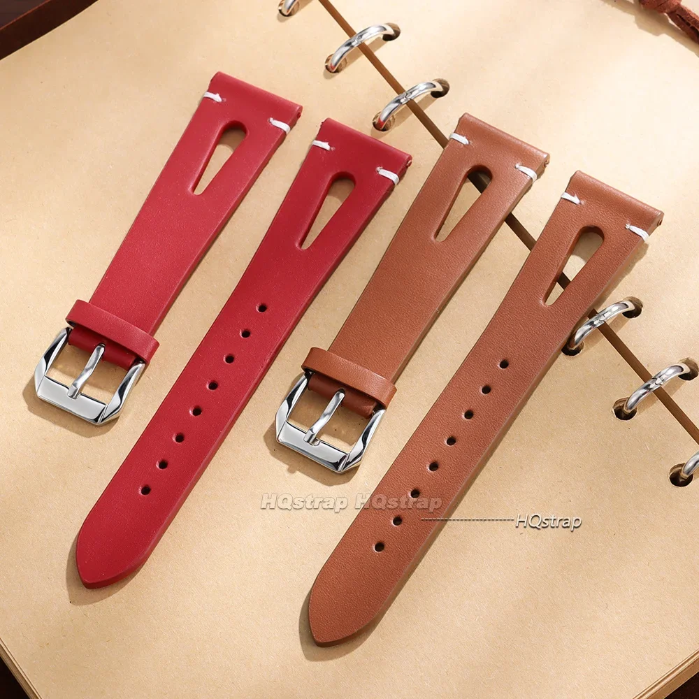 Breathable Cowhide Leather Watch Strap 20mm 22mm for Seiko for Rolex Bracelet Waterdrop Shaped Hollow Business Soft Wrist Band