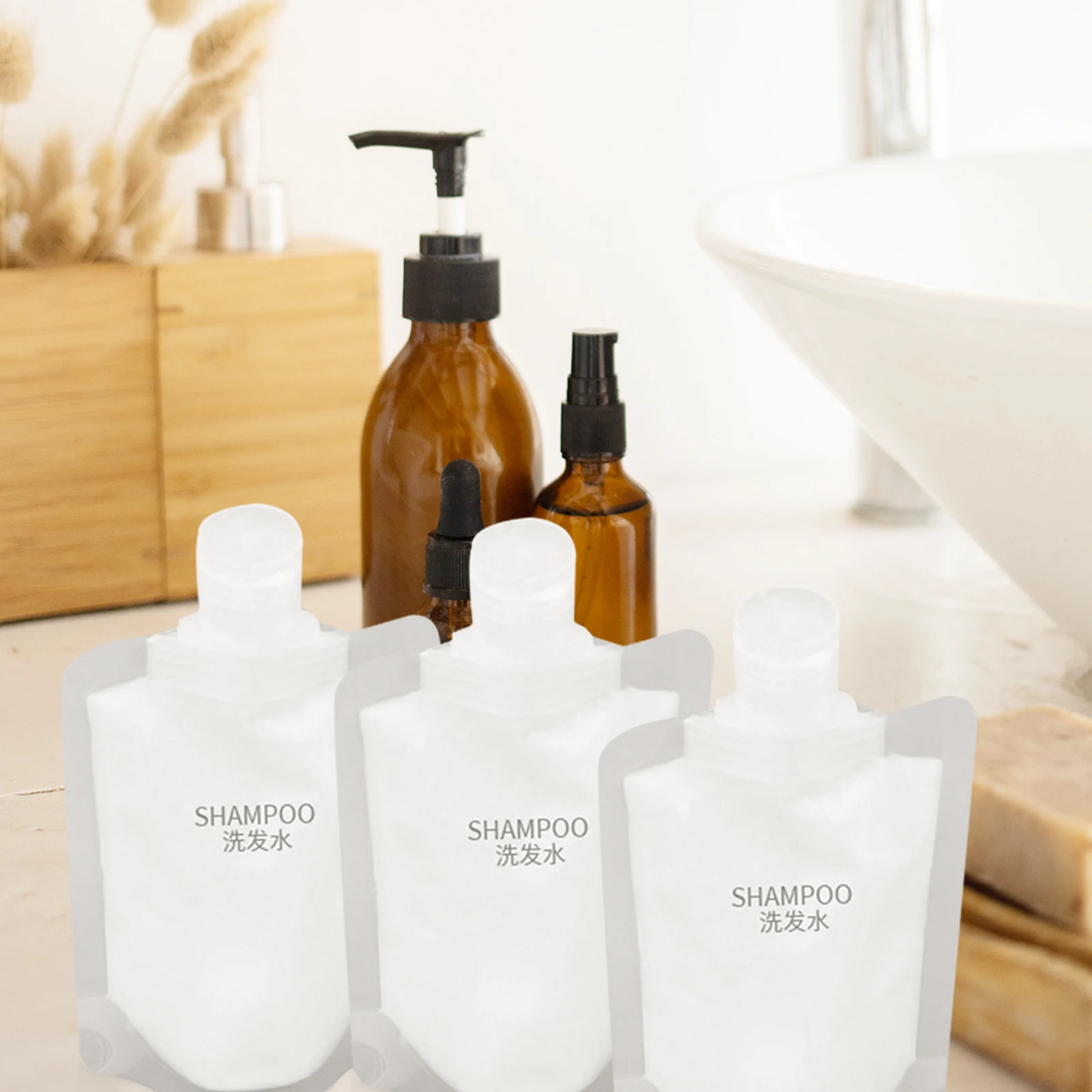 

Travel Bag Liquid Pouches for Size Lotion Containers Refillable Shampoo Spout Bags Liquids Squeeze Toiletries