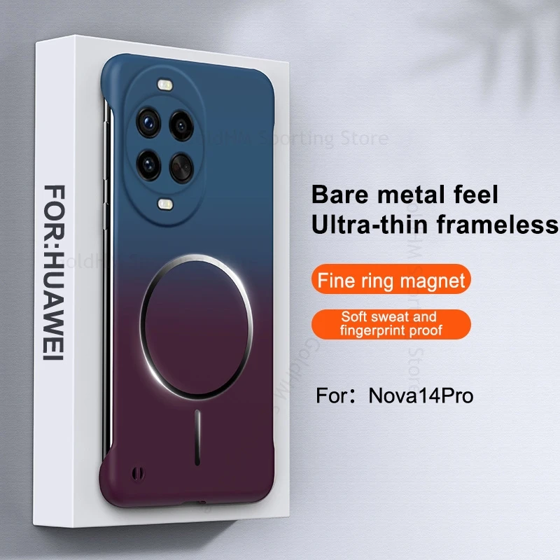 

Tough PC Frameless Phone Gradient Case For Huawei Nova 14 Ultra Magnet Matte For Magsafe Borderless Cover For HUAWEI Nova 14 Pro