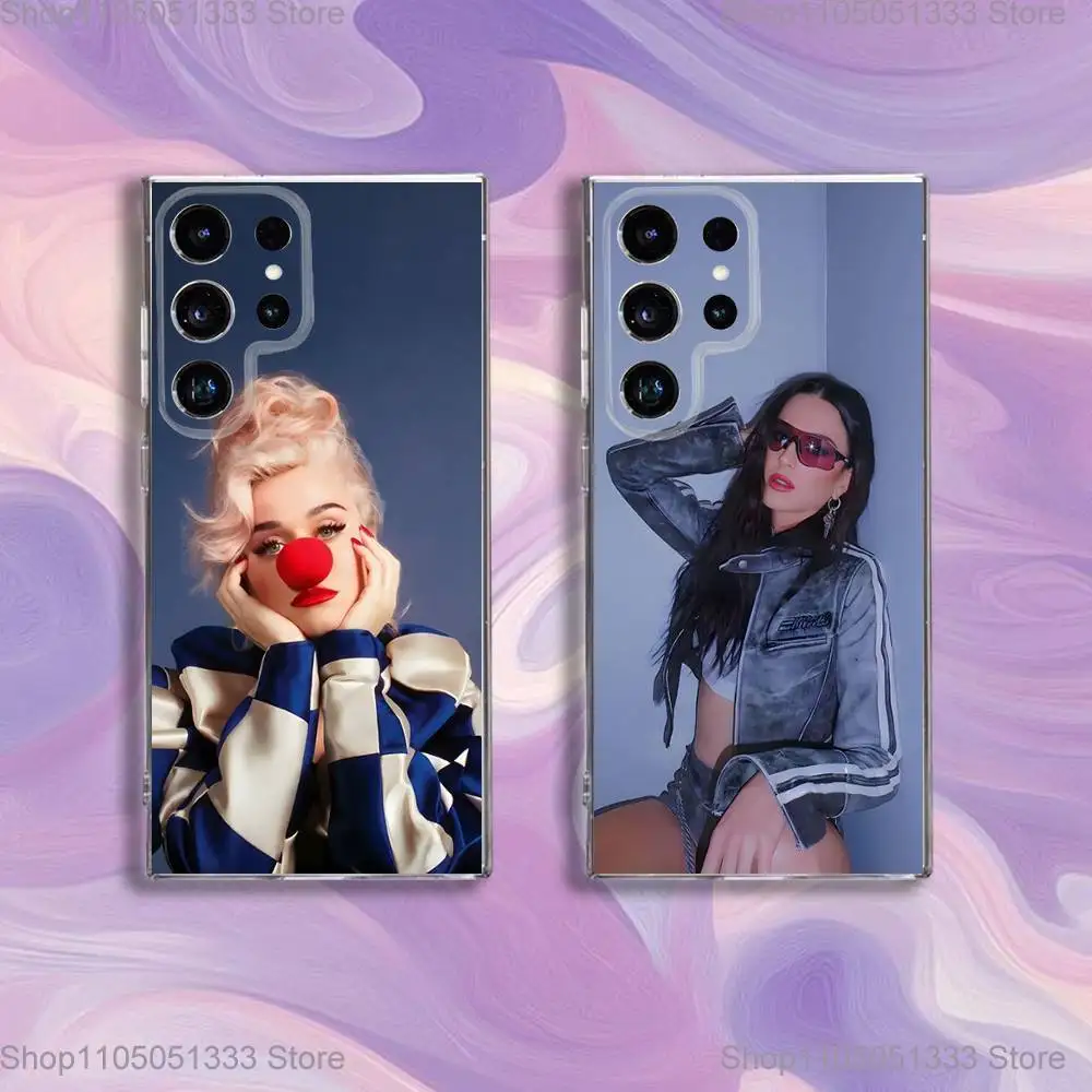 

Simger K-Katy Perry Phone Case For Samsung S24,30,21,22,23,20 FE,lite,PIus,Ultra,5G,Note,9,10 Transparent Cover