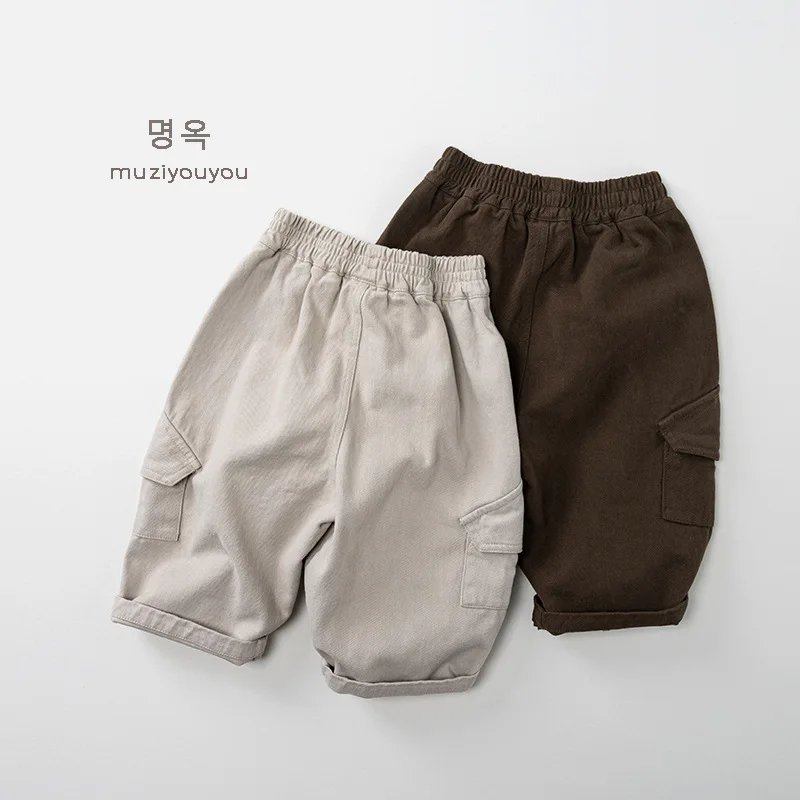 Autumn New Style Children's Workwear Pants - Cotton Comfortable Loose-Fitting Pants For 1-6Yearsa Boys' Children's Clothing