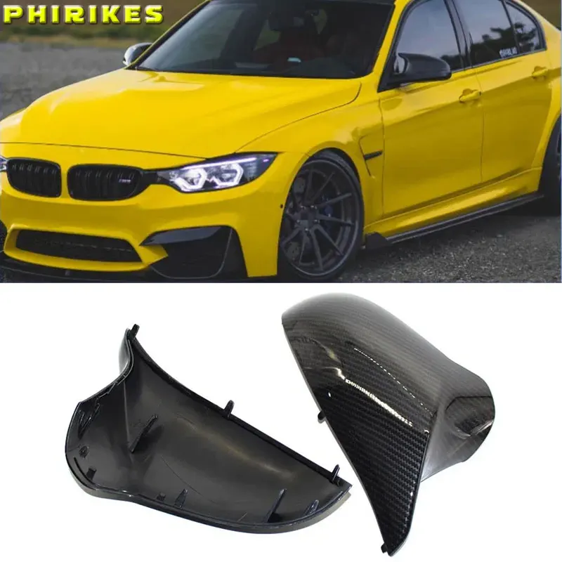 

For BMW F80 F82 M4 For LHD 2015 2016 2017 2018 A Pair Carbon Fiber Car Rear View Side Mirror Cover Caps Shell