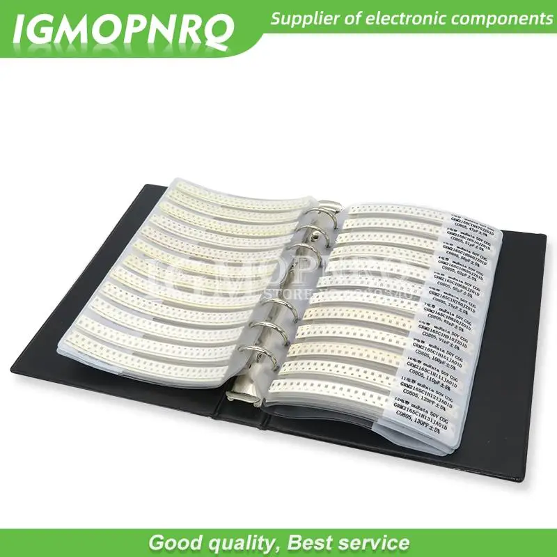 عينة كتاب المقاومات مجموعة متنوعة ، 1 كتاب ، 170 القيم ، 177 القيم ، 0201 ، 0402 ، 0603 ، 0805 ، 1206 ، 1% ، 4250 قطعة ، 8500 قطعة