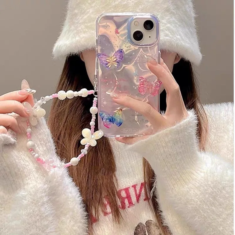Fantasy Butterfly Bracelet Water Ripple Soft Case Compatible For VIVO Y28 Y03 Y21 Y17s Y20 Y21s Y12i Y15s Y18 Y36 Y27 Y100 Y16