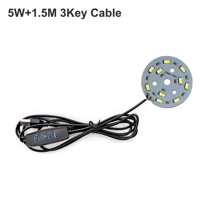 1Pcs USB Plug DC5V LED Light source SMD5730 LED Light Beads Ring chip with Black 1.5M swtich cable 5w 10w 12w white /warm light.