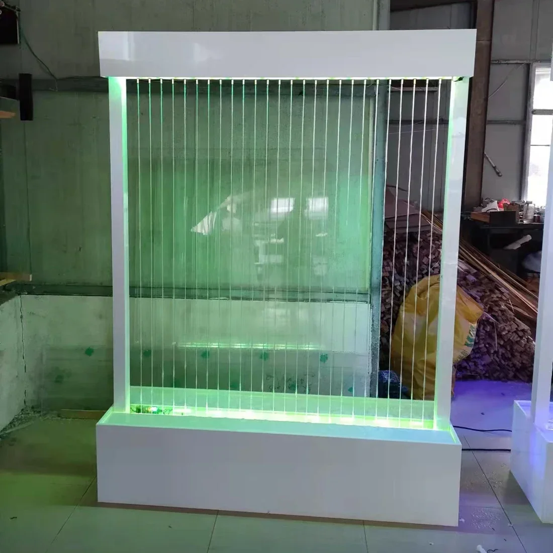 Digital pull wire water curtain wall waterfall landscape fiber optic flow customization