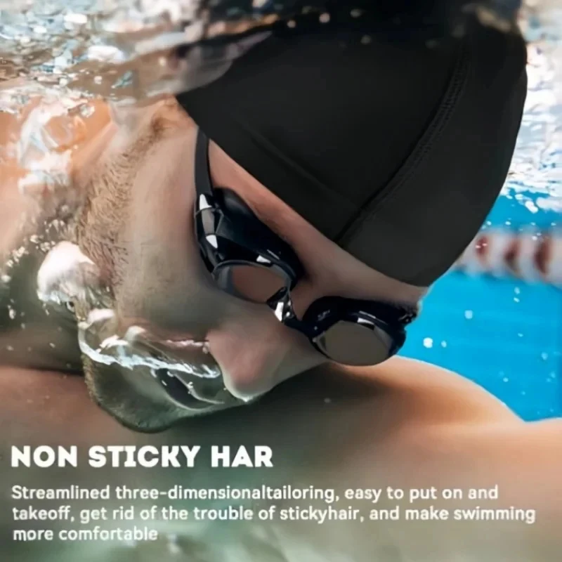 Swimming Cap，High Elasticity，Comfortable and Breathable，Adult universal solid color swim cap image 2
