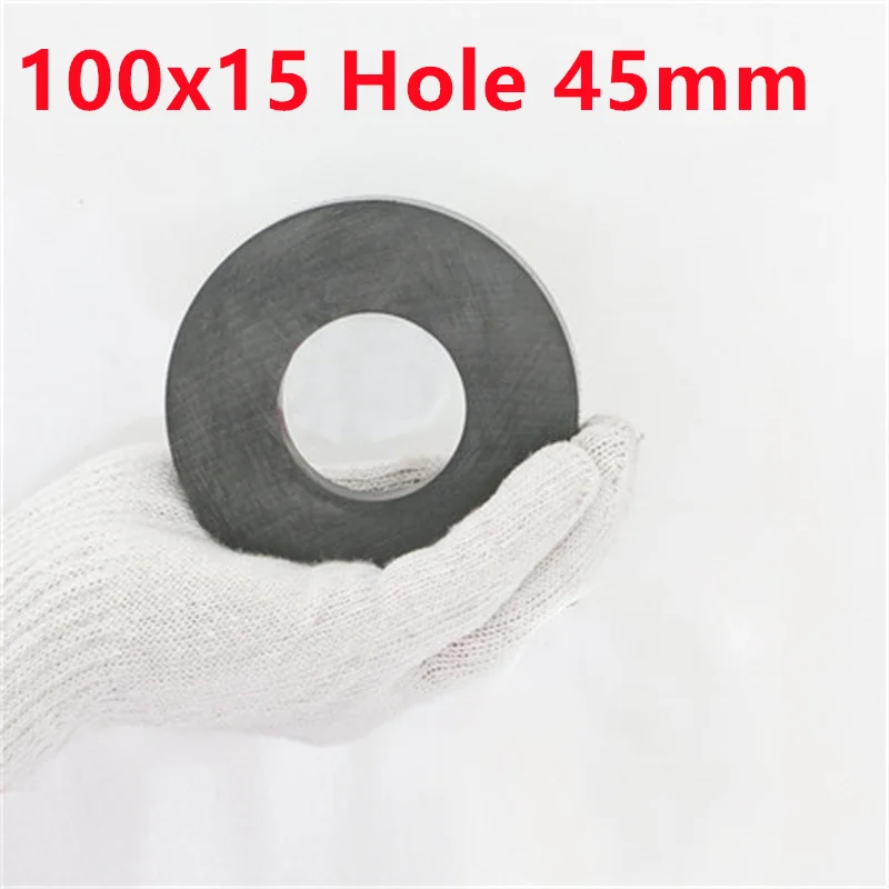 1Pcs Y30 Ring Ferrite Magnet 100*15 mm Hole 45mm Permanent Magnet 100mm x 15mm Black Round Speaker 100X15