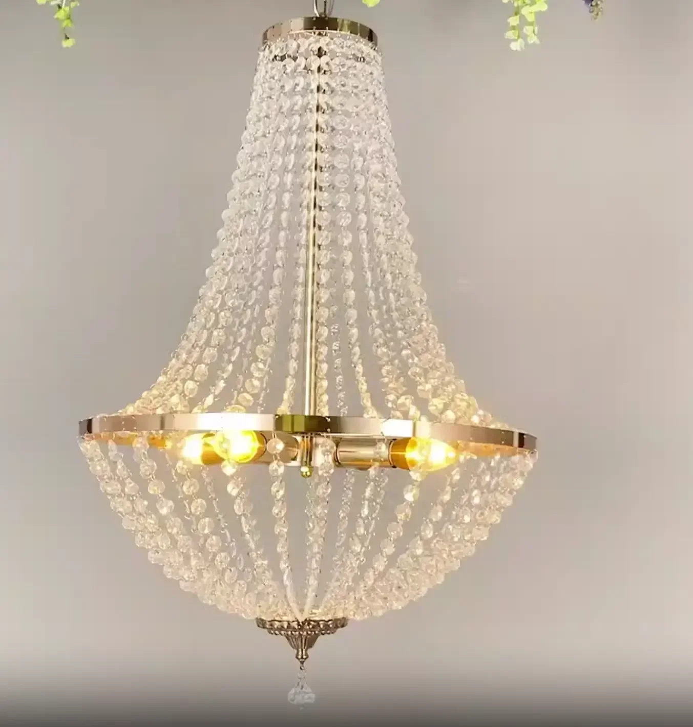 240cm/7,9ft Gebogener Metall-Halbbogen-Ständer mit Kristall-Kronleuchter-Set Tischdekoration zum Aufhängen für Hochzeit Bankett Veranstaltung – Detail 8