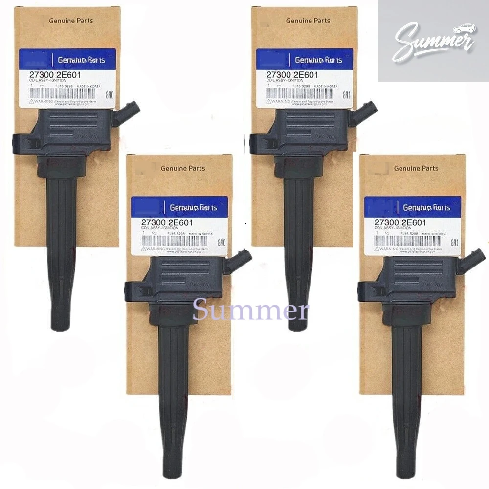 4Pieces New Ignition Coil For Hyunda-i Sonata Elantra Ki-a Forte 2.0L HYBRID OEM 27300-2E601
