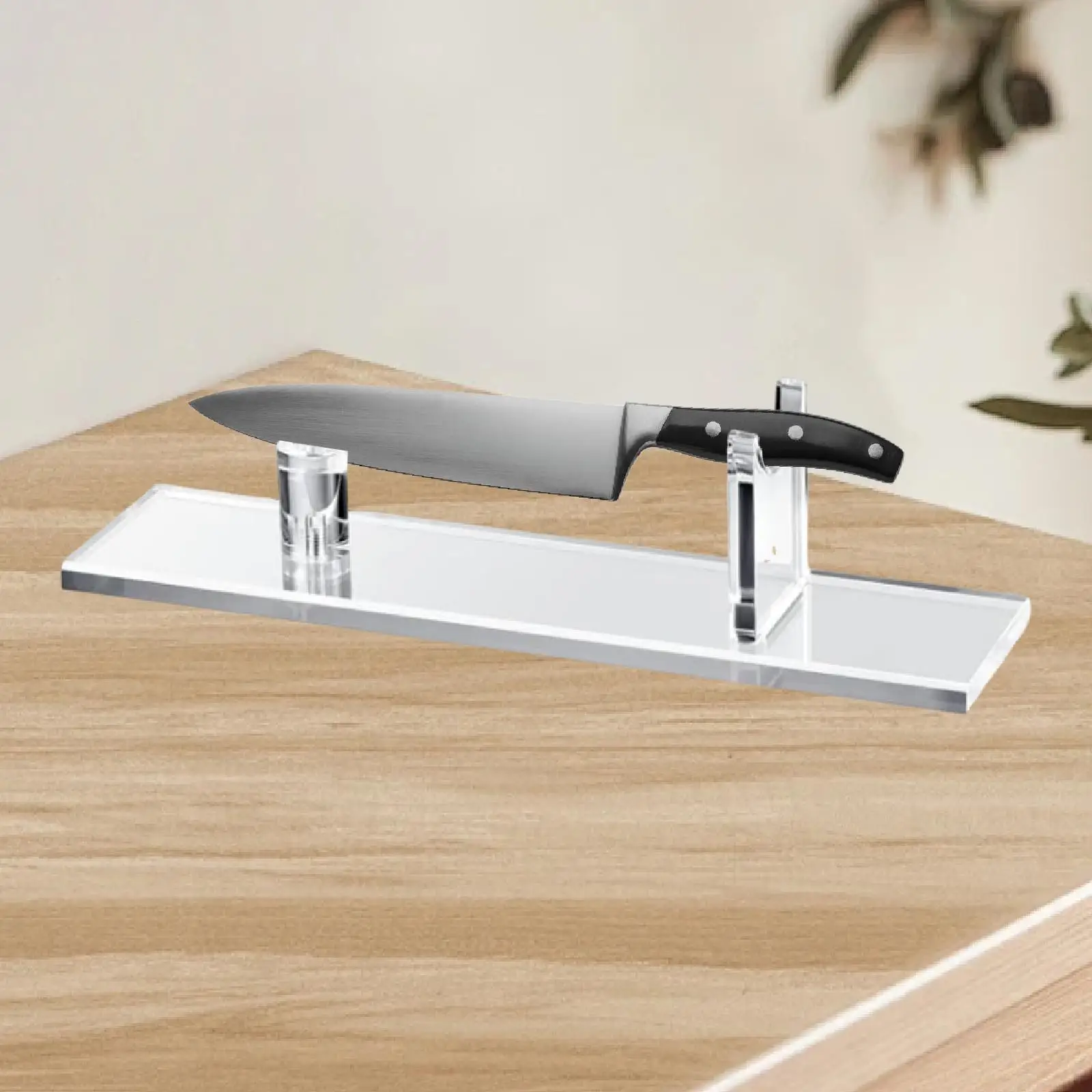 Acrylic Knives Display Stand Large Tabletop Knife Holder for Luxury Kitchen Knives Collection Home Decor view 6