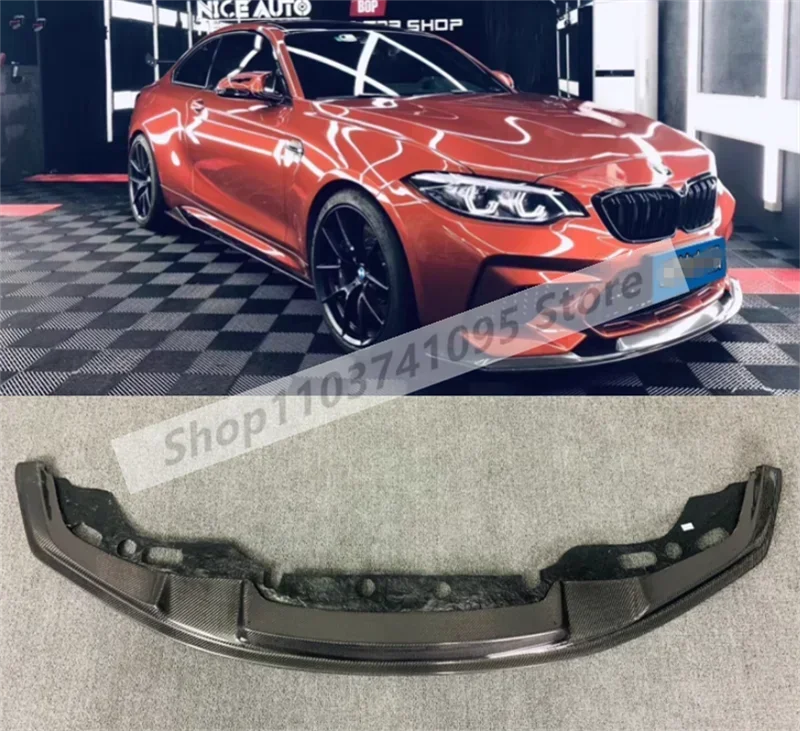 Real Carbon Fiber Front Bumper Splitters Cup Flaps Lid Spoiler Lip For BMW M2 M2C F87 2016 2017 2018 2019 2020 2021 MTC Style