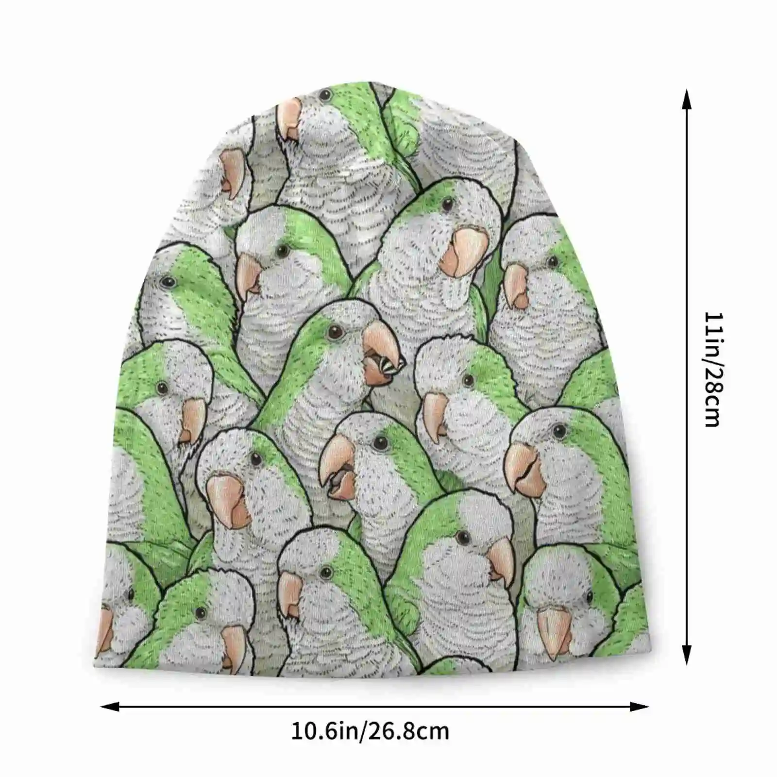 Green Parrots Knitted Hat Warm Beanie Outdoor Caps Bird Monk Parakeet Monk Parrot Pet Birb Green Maratus Funk Myiopsitta