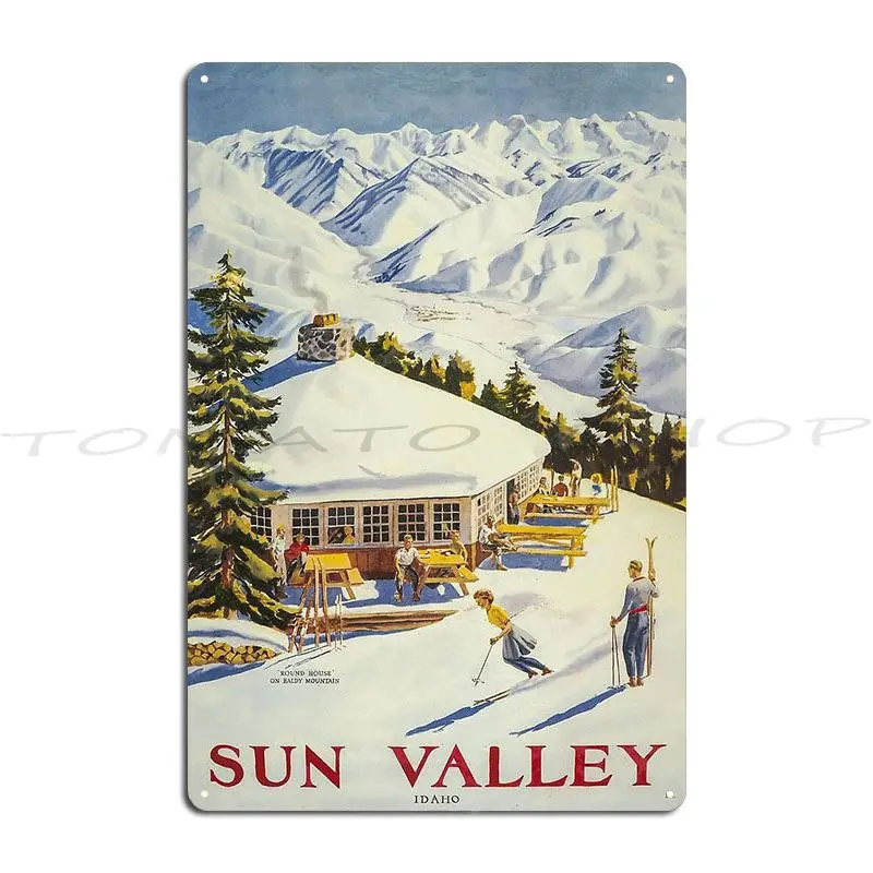 Sun Valley Ski Poster Metal Signs Garage Wall Mural Wall Cave Customize Designer  Tin Sign Poster
