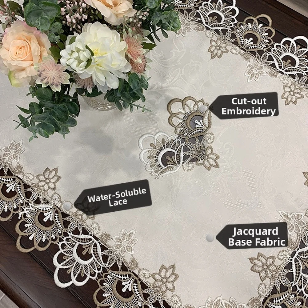 

1PCS European Rectangular Tablecloths FOR RUNNER Lace Tablecloth Dustproof Cover European Dining Table Cover Lace Decoration