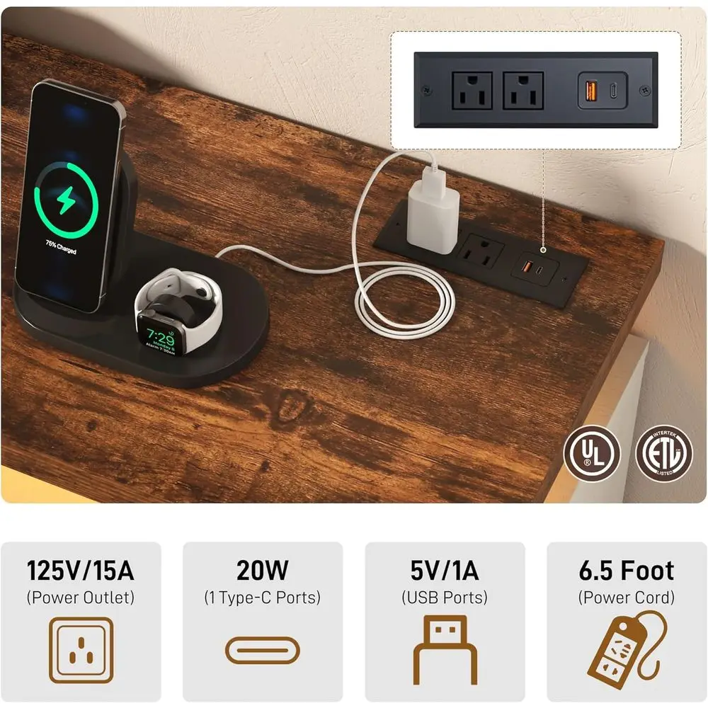 Rustykalny stojak pod telewizor 32 cali z elektrycznym kominkiem, oświetleniem LED i przesuwanymi drzwiami stodoły, na telewizory 75/80 cali