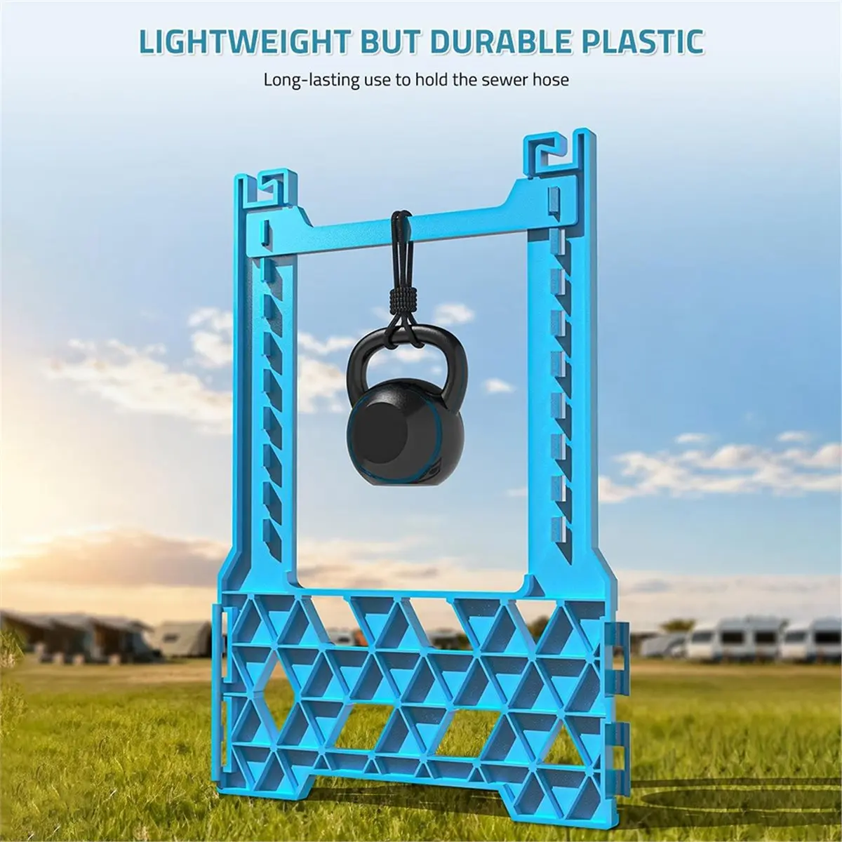 10FT RV Sewer Hose Support, Height Adjustable Sewer Hose Support for RV , Deep Cradles Design, Quick Setup