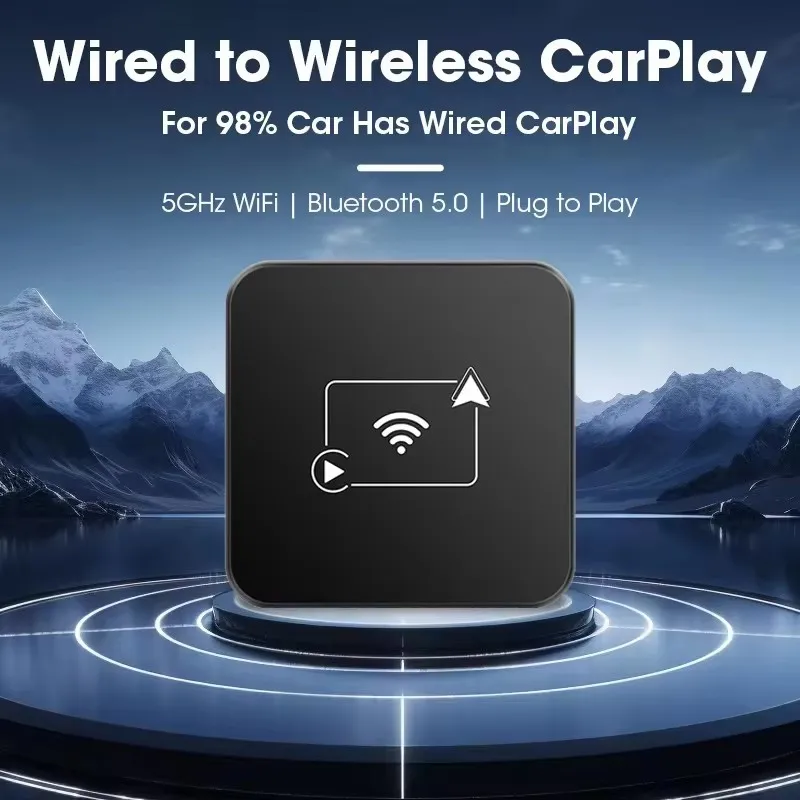 JMCQ 2024 Hot Wireless CarPlay Box Android Auto Adapt For Wired CarPlay Display To Wireless Smart Box Linux System OEM Upgrade