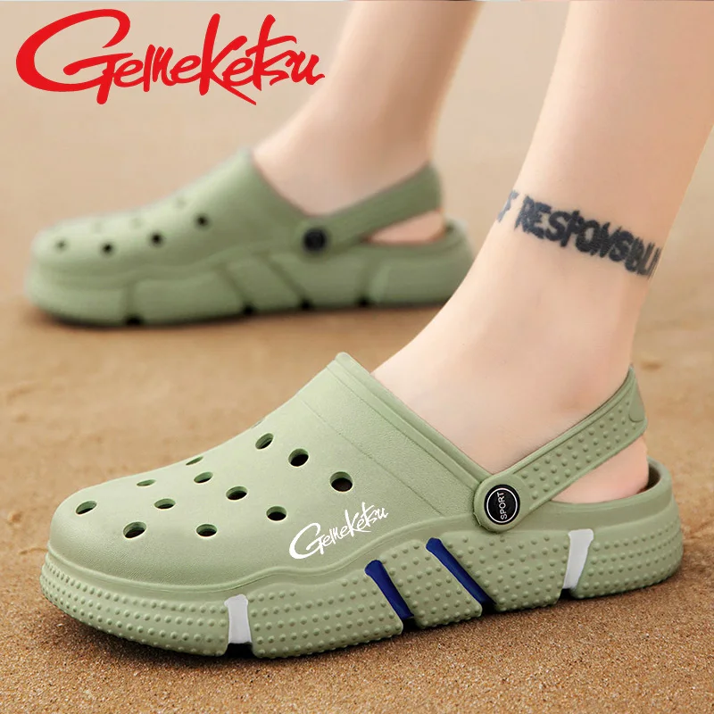 New Fashion Casual Hole Shoes Men's Personalized Dual Purpose Sandals and Slippers Summer Anti Slip Beach Sandals Fishing Shoes