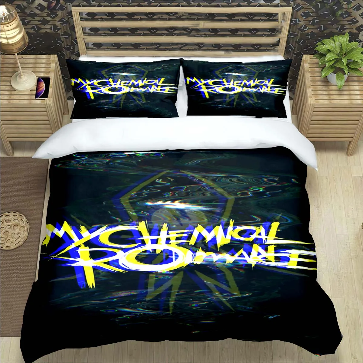Hot M-Mikey Way-My Chemical Romance Print Bedding Sets Bed Supplies Set Comforter Set  Teens Girls Cartoon Twin Single Kid Gift
