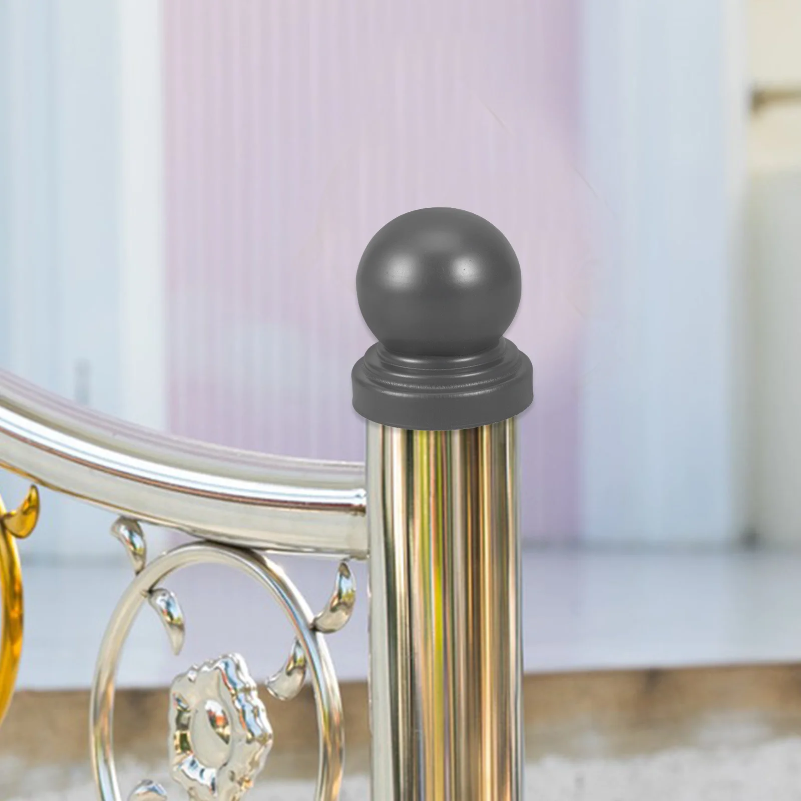 

2pcs Iron Ball Post Cap Round Fence Post Caps For Stairs Garden Fence Decorative Finials Durable Rust Resistant Handrail
