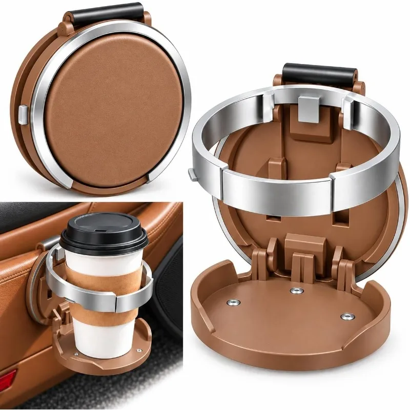 Car Cup Holder Foldable Door Mount Universal Clip-on Multifunctional Drink Phone Bottle Rack Storage Organizer Car Accessories