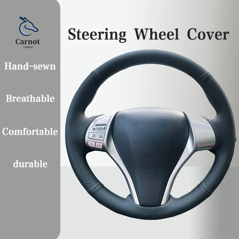 Microfiber Leather Steering wheel Cover For Nissan Teana Altima 2013-2018 X-Trail Qashqai  Handle Cover Interior Car Accessories