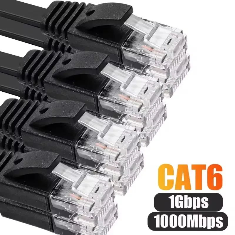 Cat 6 Ethernet Cable RJ45 Shielded Network 0.5M/1M/2M Ethernet Cableh Flat Hig Speed 1000Mbps Internet Network Cord Cat6 RJ45