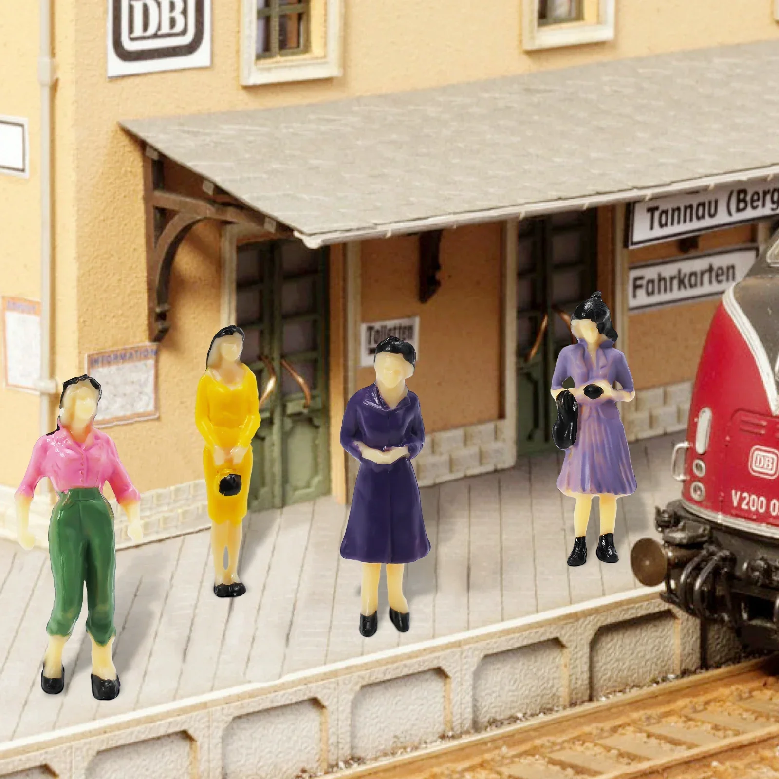 

Accessory Model People Plastic Railway Seated Standing Train Bench Decoration Figures Layout Ornament Passenger