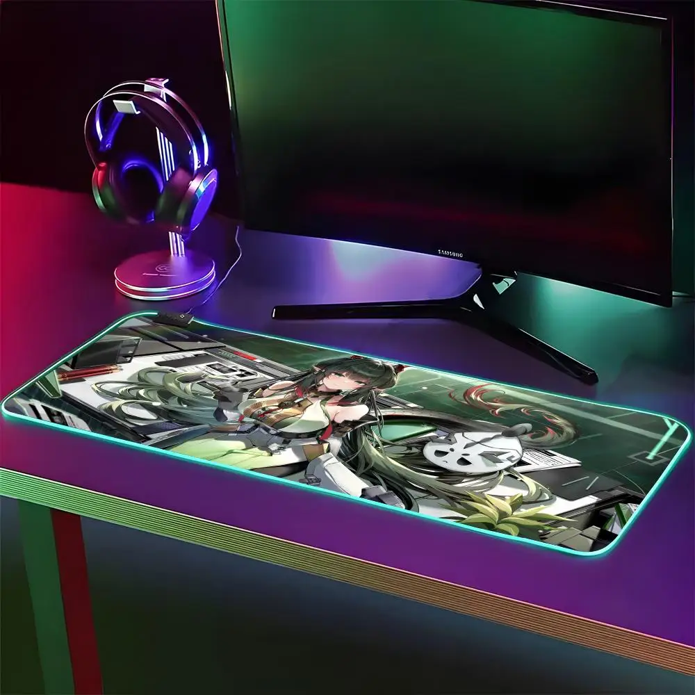 Arknights Endfield Mouse Pad RGB Gaming Mouse Pad Desk Mat HD Gamer Large LED Light XXL MousePads