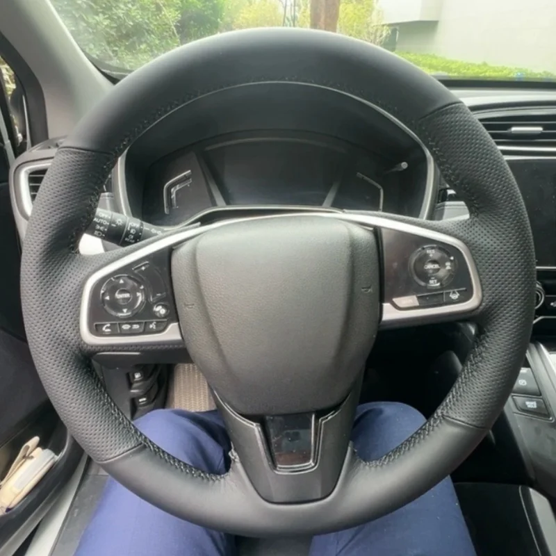 

Изготовленный на заказ чехол на руль из микрофибры для Honda Civic 10 2016-2019 CR-V 2017-2019 Clarity 16-18