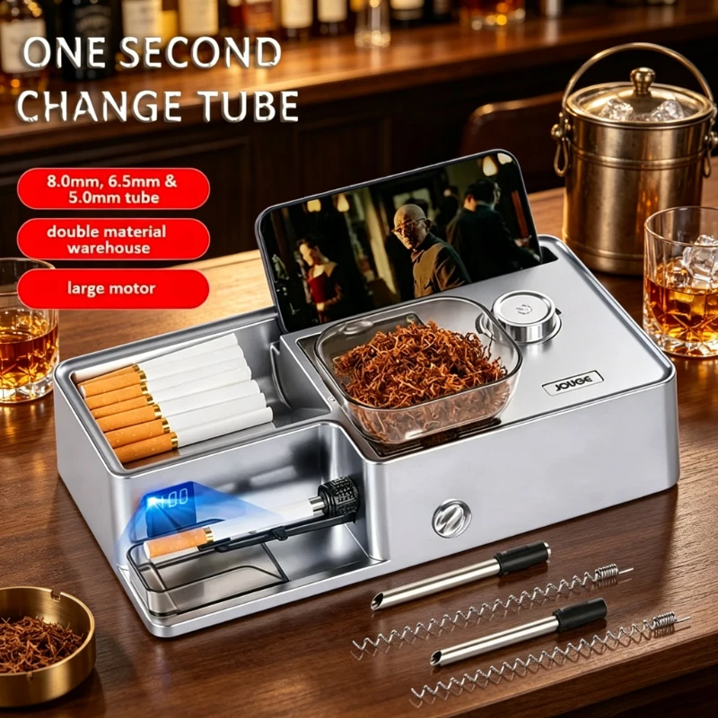 2026 NEW 3-in-1 Smart Sensor Electric Cigarette Machine Automatic Tobacco Injector Filled 5.5 6.5 8mm Round Tube Tweezers Kit