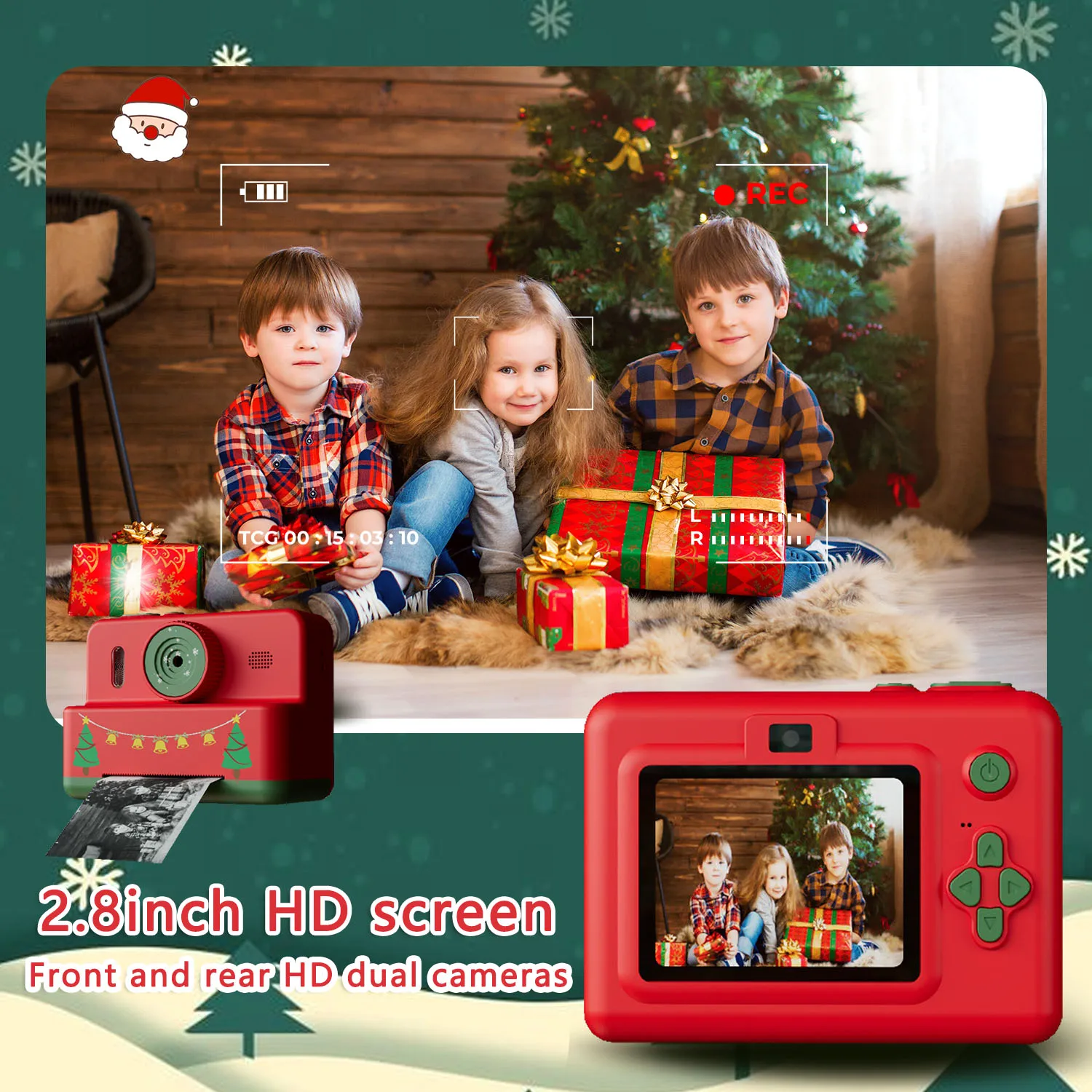 Crianças câmera digital impressão instantânea para crianças câmera de impressão térmica instantânea foto impressão câmera vídeo brinquedos presente natal