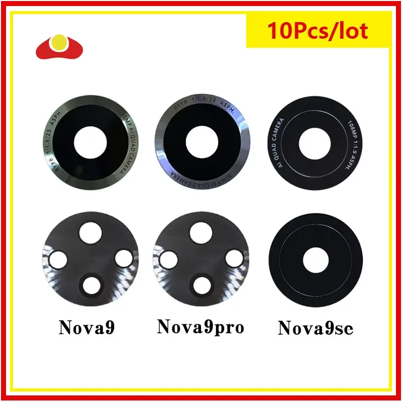 10Pcs For Huawei Nova 9Z 9 SE Nova 9 Pro Nova 9se Rear Camera Glass Lens With Adhesive Sticker Replacement Parts