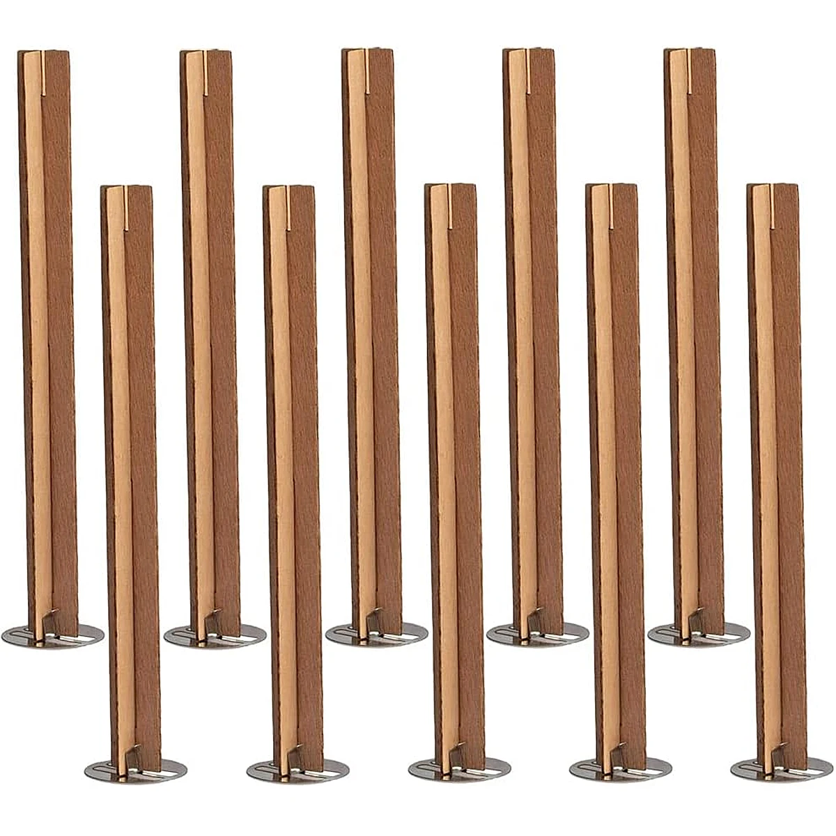 10pcs/set Cross wooden wicks Multi Size Naturally Smokeless Wooden Wax Core & Metal Clips DIY Candle jar Candle Making Supplies