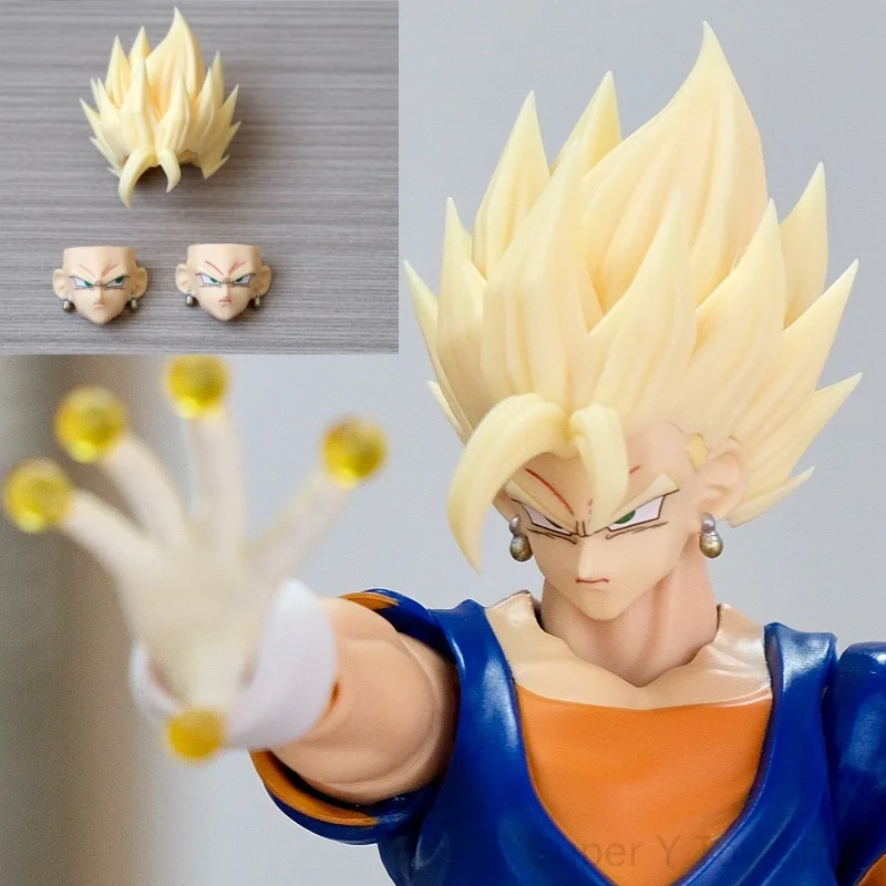 Nueva Figura de Dragon Ball Z Shf Vegito con Cabello, Compatible con Bandai Shf2.0 3.0, Kit de Accesorios Shf, Esculturas de Cabeza de Anime, Juguetes Coleccionables