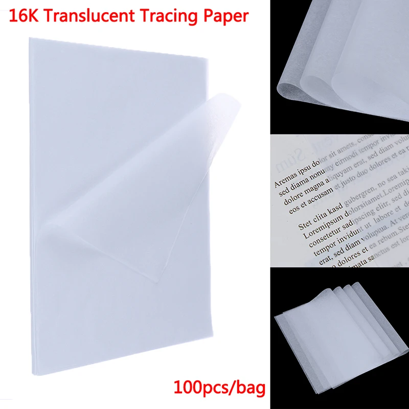 

100pcs Tracing Paper Translucent Craft Copying Calligraphy Drawing Writing Sheet