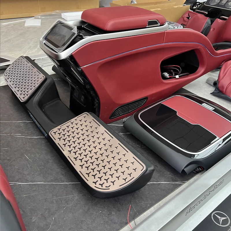 ل Vito Metris 2016-2023 الفاخرة الداخلية البلاستيك ترقية الملحقات لوحة القيادة مسند ذراعين للمقعد وحدة التحكم صندوق الطابق #5