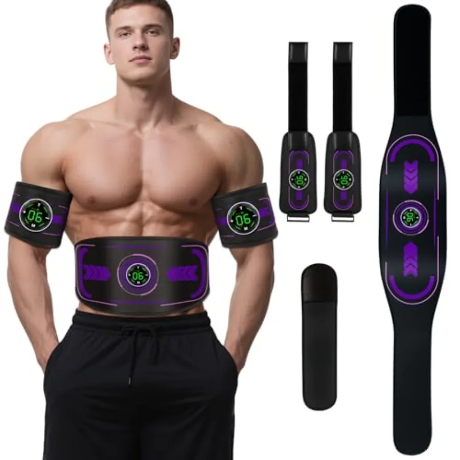 

Electronic Muscle Stimulator with TENS and PMS Ab Belt Stimulator Muscle Toner Abdominal Fitness Trainer for Home