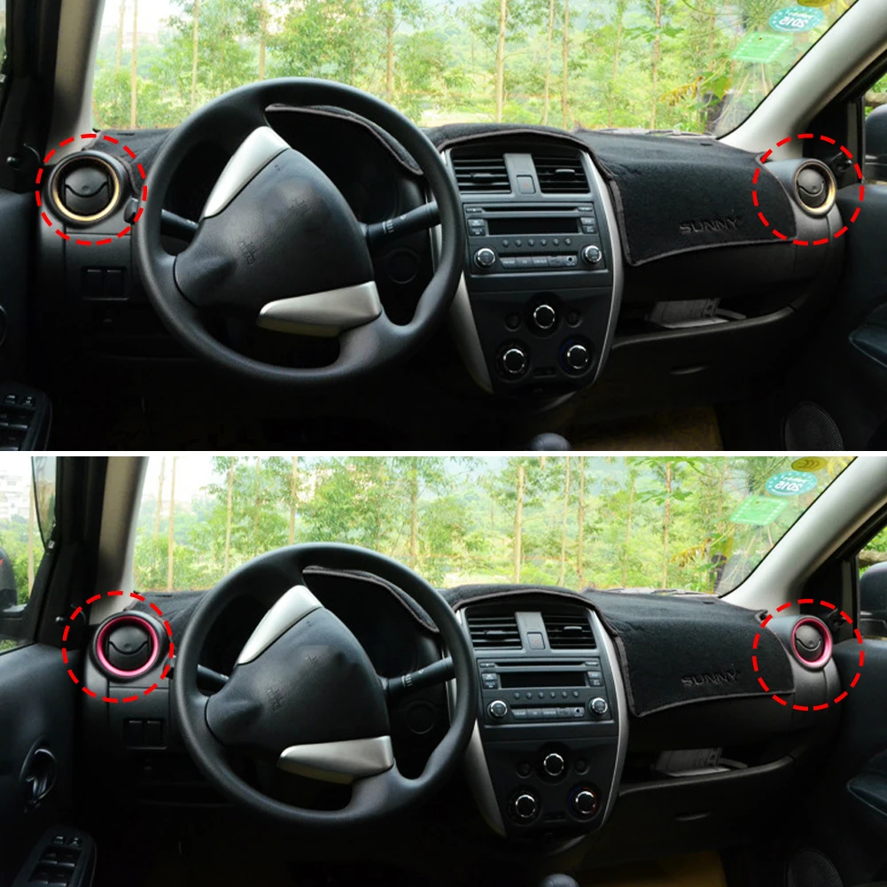 صالح تمام سيارة الهواء A/C تنفيس حلقة إطار الكسوة ملصق أنيق الديكور الداخلي اكسسوارات لنيسان ميكرا مارس K13 2011-2017 #6