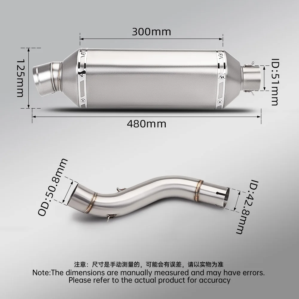 Motorcycle Modified Stainless Steel Slip On Mid Link Pipe Matched Rear Tail Compatible With CF700MT Motorbike