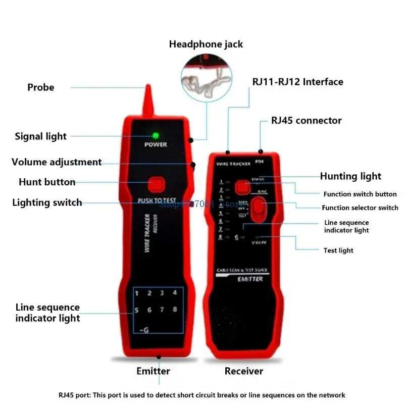 T3LB Networking Cable Tester Digital Networking Line Finder Wire Trackers PoE Checker