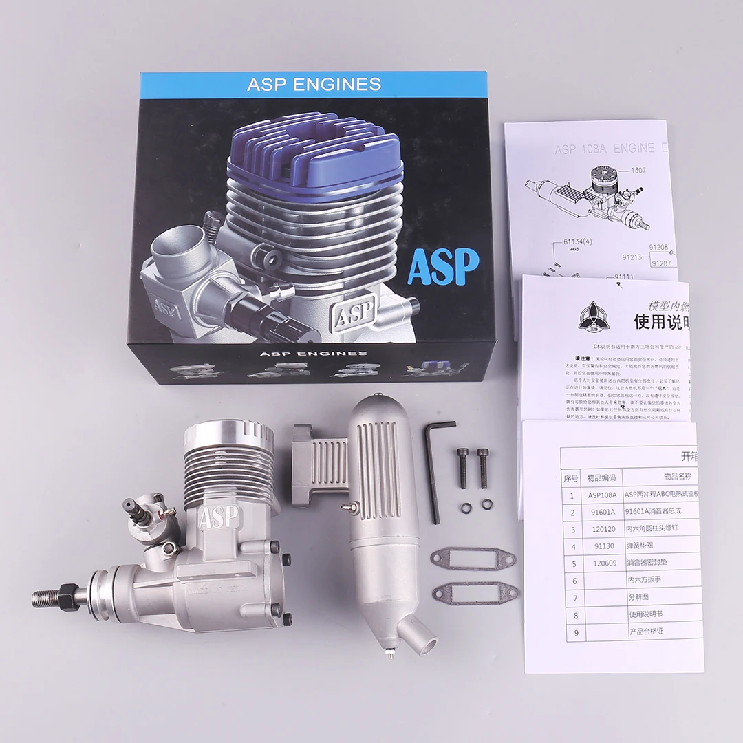 ASP S108A/108A 108 Grade Scale 17.22cc Two Stroke Nitro Engine Motor for RC Aircraft Fixed Wing Airplane