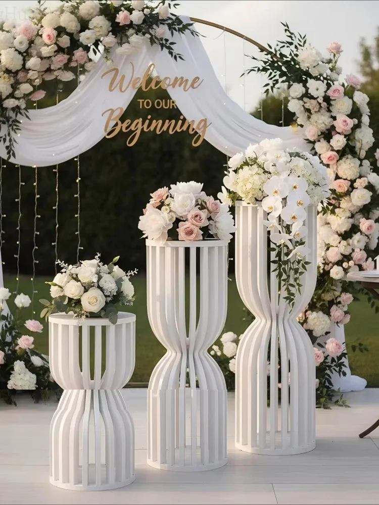 Weiße PVC-Premium-Blumenständerbasis - Mehrzweck-Displayhalter für Kuchentisch, Babyparty, Hochzeitsfeier, Innen- und Außendekoration – Detail 6