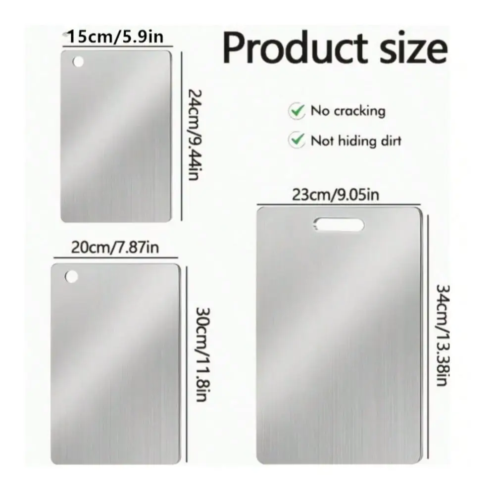 Set Stainless Steel Cutting Board , Maintains Original Taste, Antibacterial MildewResistant Home Cutting Board, Thicker For Cho